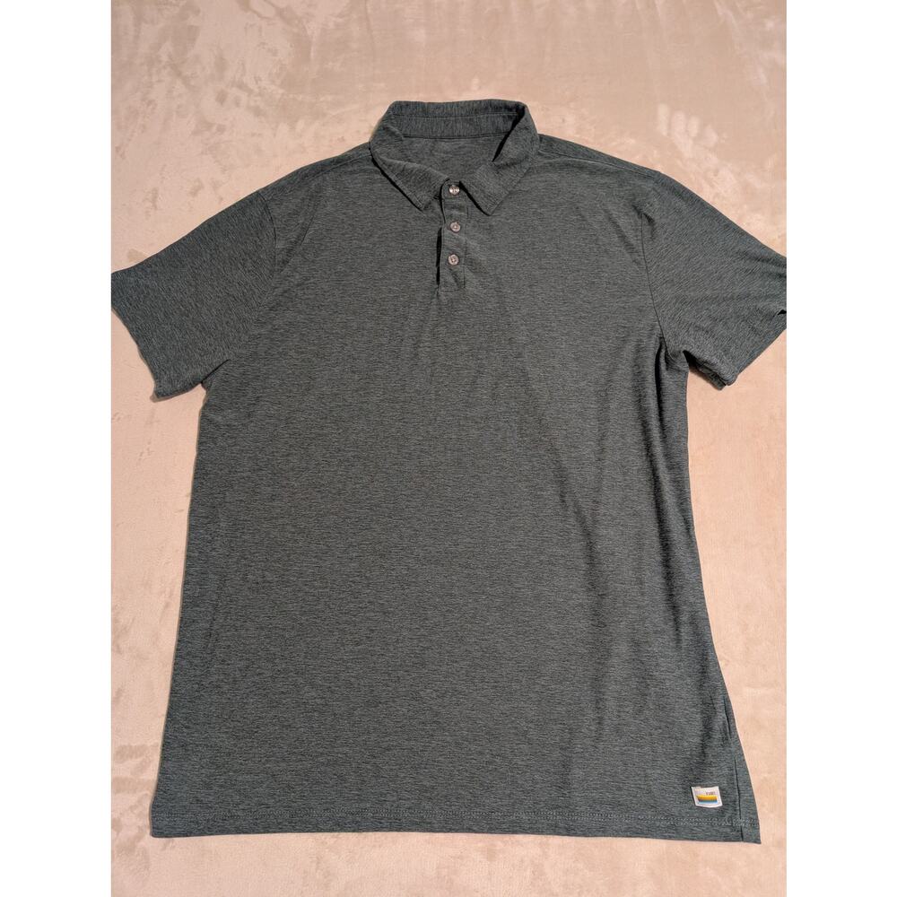 Vuori Men's Strato Tech Polo Shirt Large L Gray Blue Performance Hiking Golf